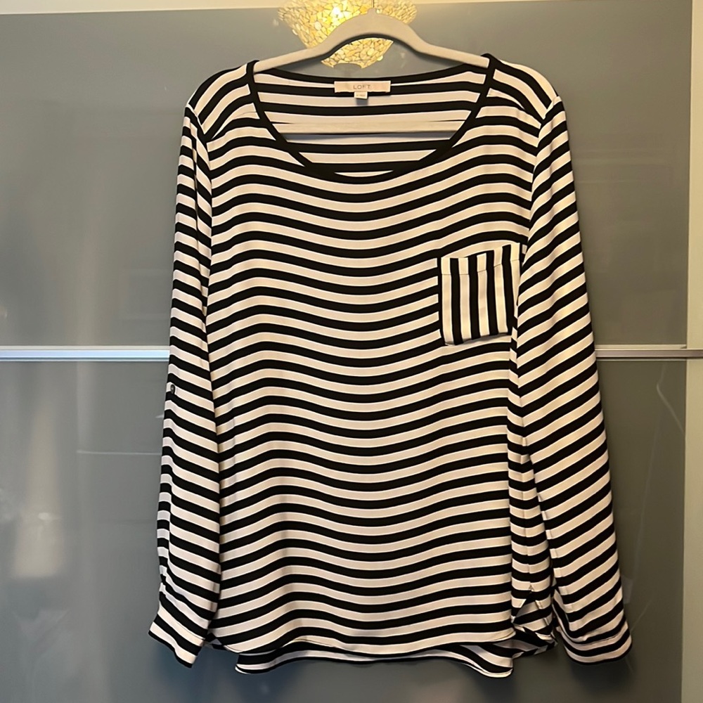 Loft size xl long sleeve striped shirt